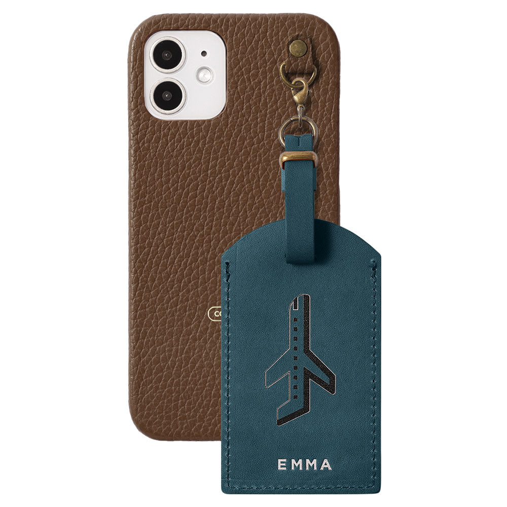 Genuine Leather Tochigi Leather Mostro Message Tag Charm Back Case AQUOS Series