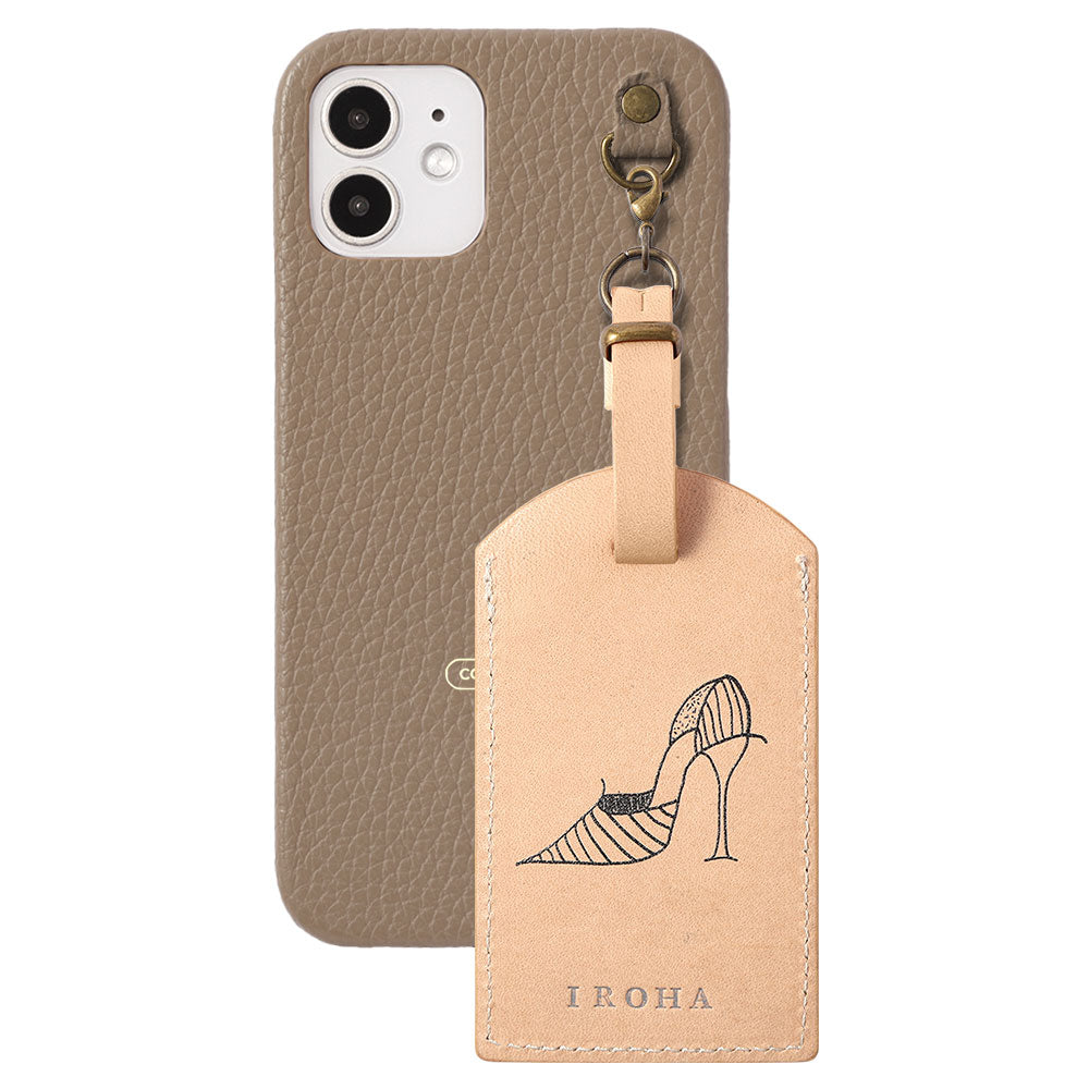 Genuine Leather Tochigi Leather Mostro Message Tag Charm Back Case AQUOS Series
