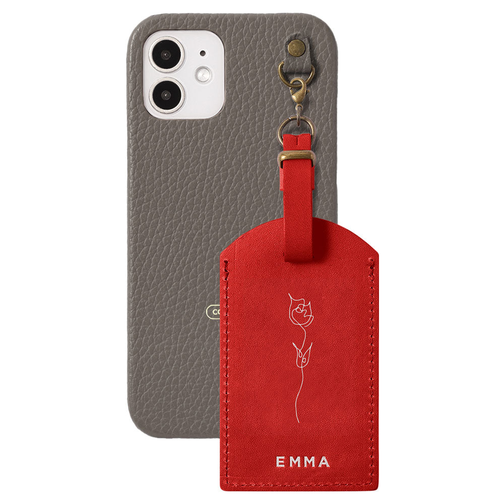 Genuine Leather Tochigi Leather Mostro Message Tag Charm Back Case AQUOS Series
