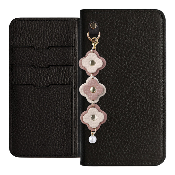 Genuine Leather 32 Colors Italian Shrink Leather Triple Flower Charm Wallet Case Xperia Series