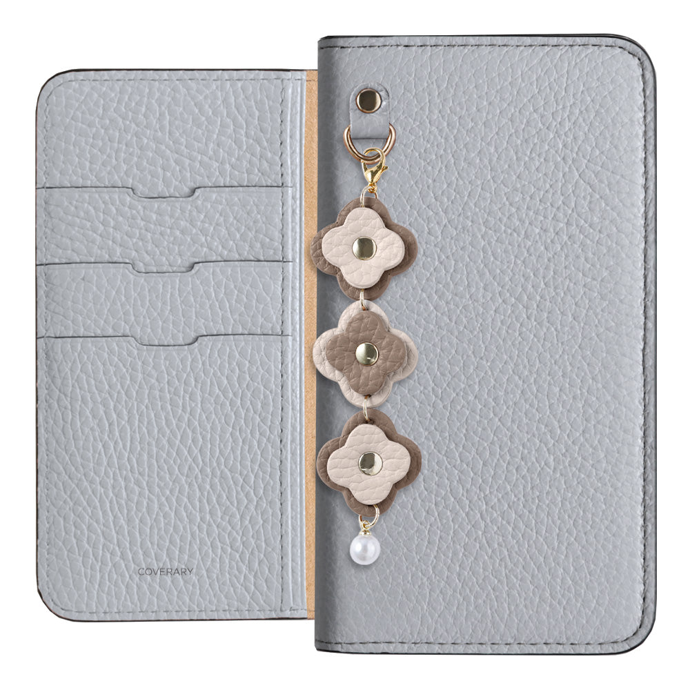 Genuine Leather 32 Colors Italian Shrink Leather Triple Flower Charm Wallet Case Xperia Series