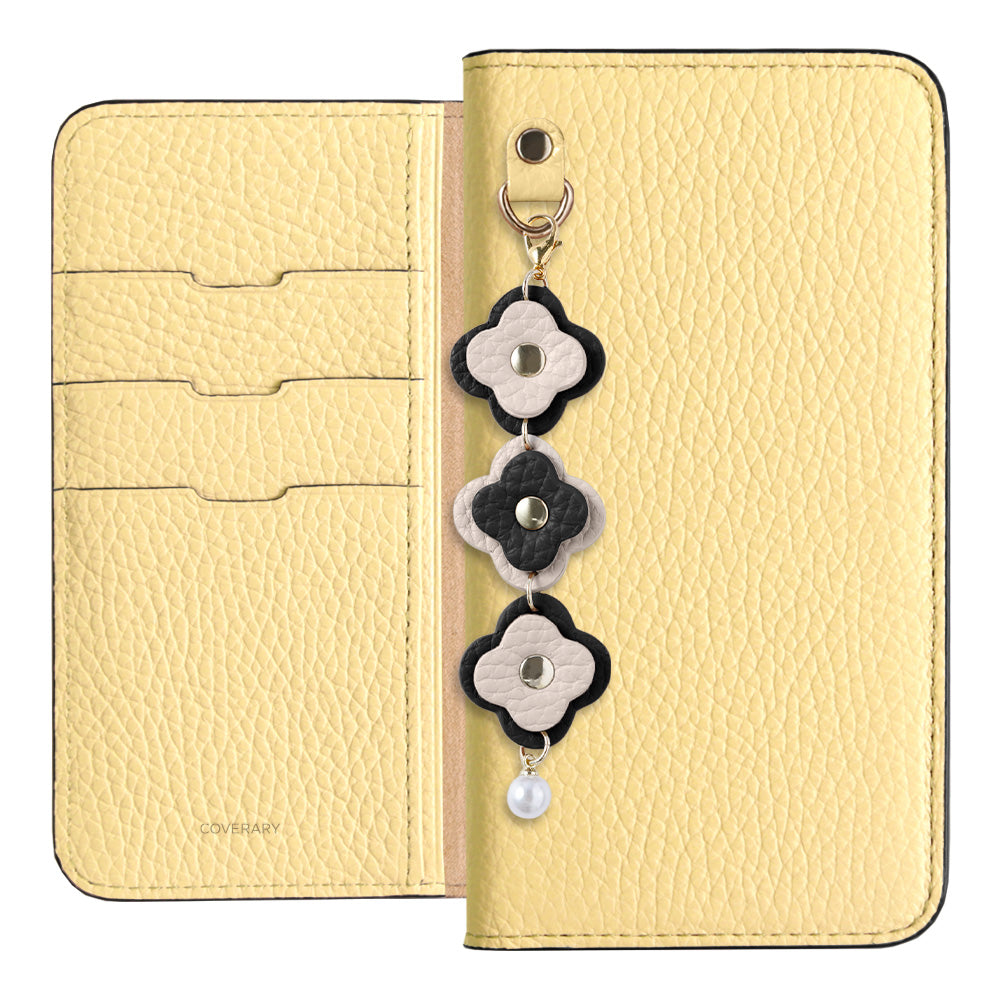 Genuine Leather 32 Colors Italian Shrink Leather Triple Flower Charm Wallet Case Xperia Series