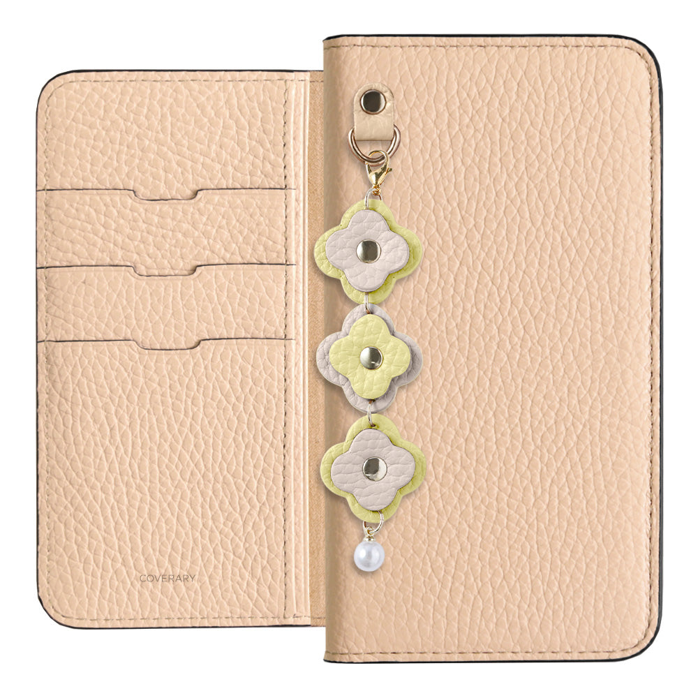 Genuine Leather 32 Colors Italian Shrink Leather Triple Flower Charm Wallet Case Xperia Series