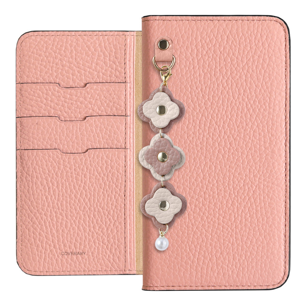 Genuine Leather 32 Colors Italian Shrink Leather Triple Flower Charm Wallet Case Xperia Series