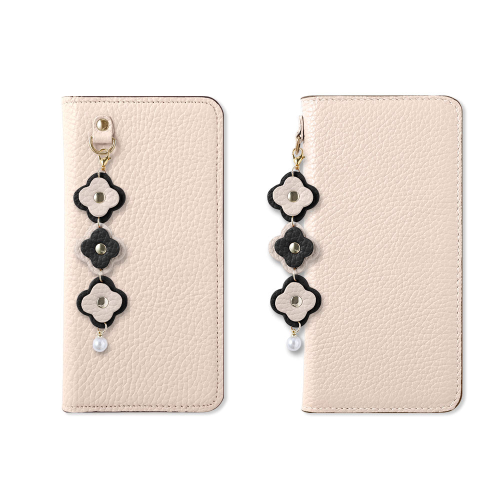 Genuine Leather 32 Colors Italian Shrink Leather Triple Flower Charm Wallet Case Xperia Series