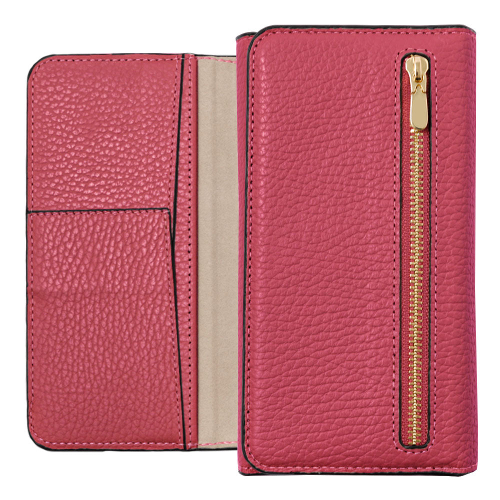 Genuine leather Italian shrink leather tri-fold case with zipper pocket, notebook style, for Google Pixel series