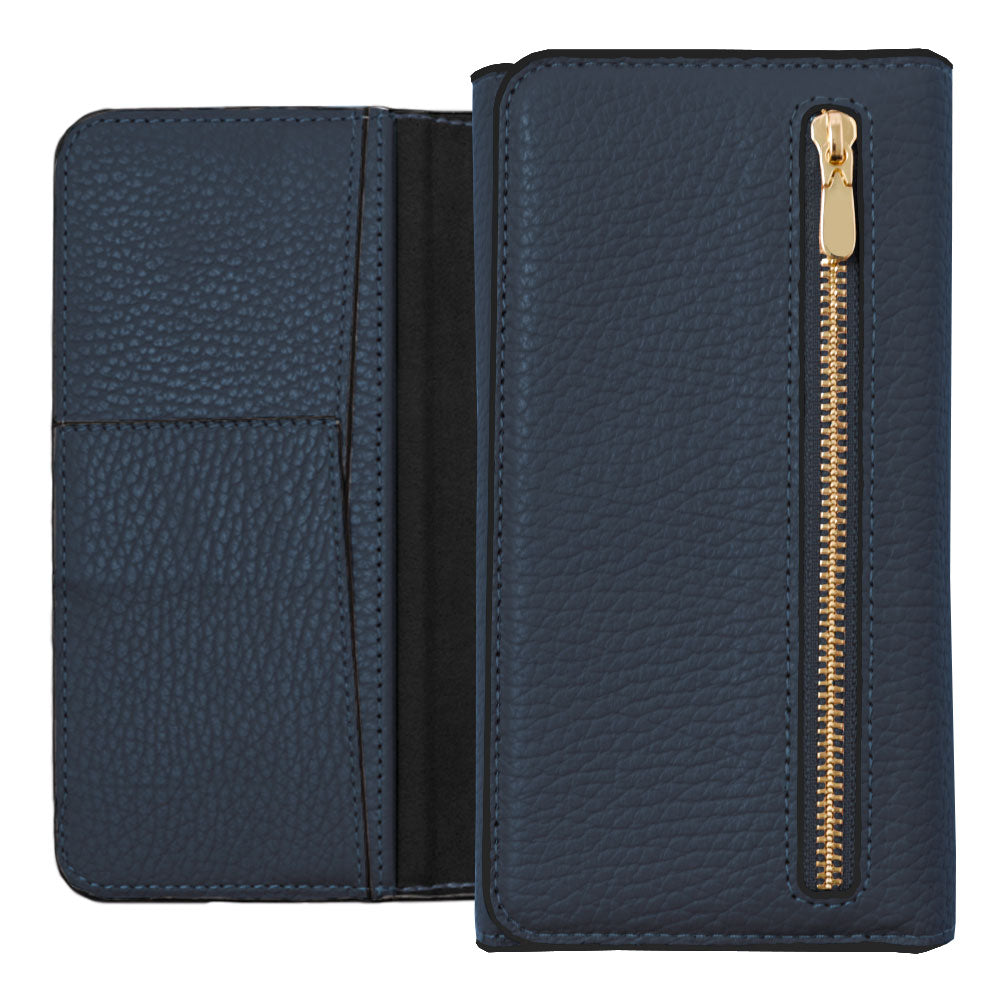 Genuine leather Italian shrink leather tri-fold case with zipper pocket, notebook style, for Google Pixel series