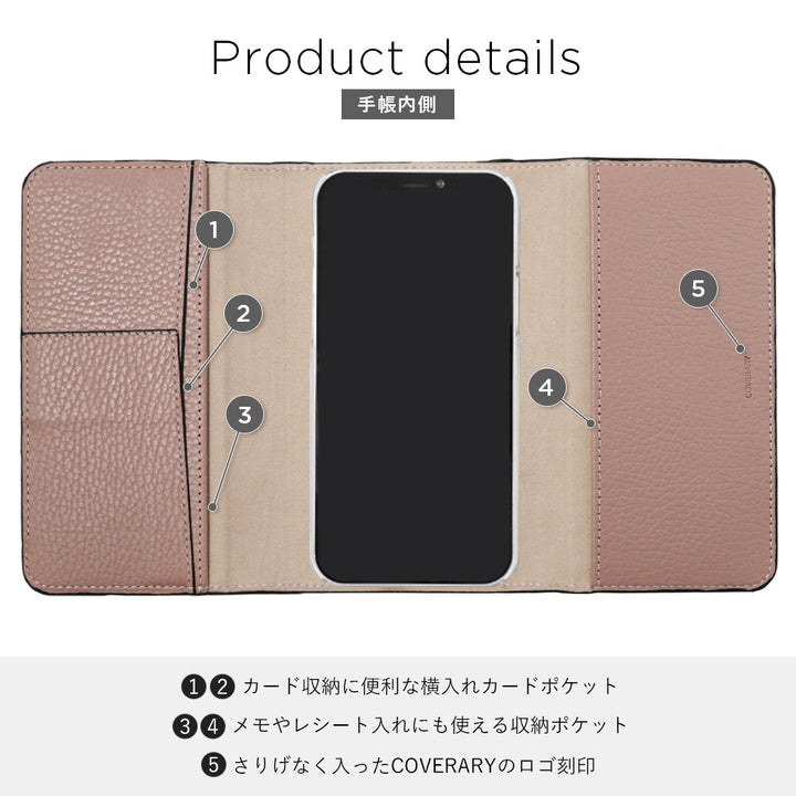 Genuine leather Italian shrink leather tri-fold case with zipper pocket, notebook style, for Google Pixel series