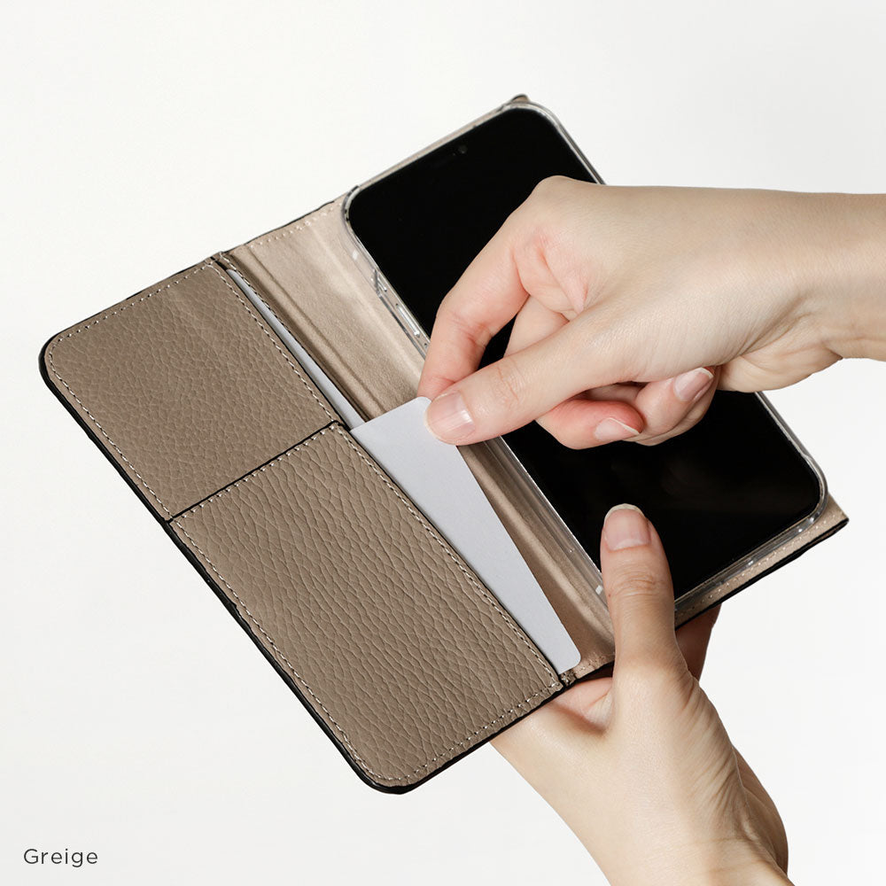 Genuine leather Italian shrink leather tri-fold case with zipper pocket & shoulder strap, notebook style, for Galaxy series