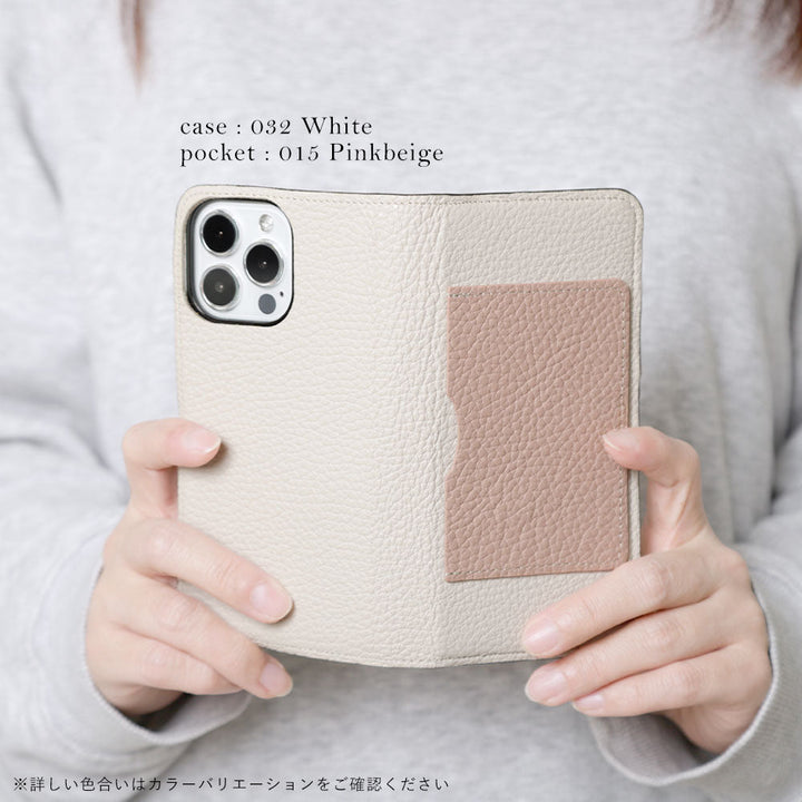 Genuine leather 32 colors Italian shrink leather Front single pocket Notebook-style case AQUOS series