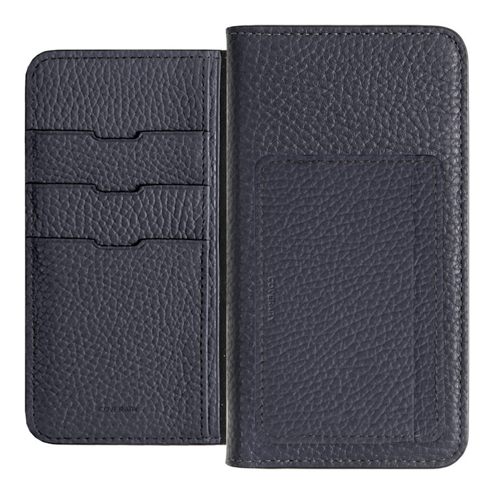 Genuine leather 32 colors Italian shrink leather card storage with pocket notebook-style case AQUOS series
