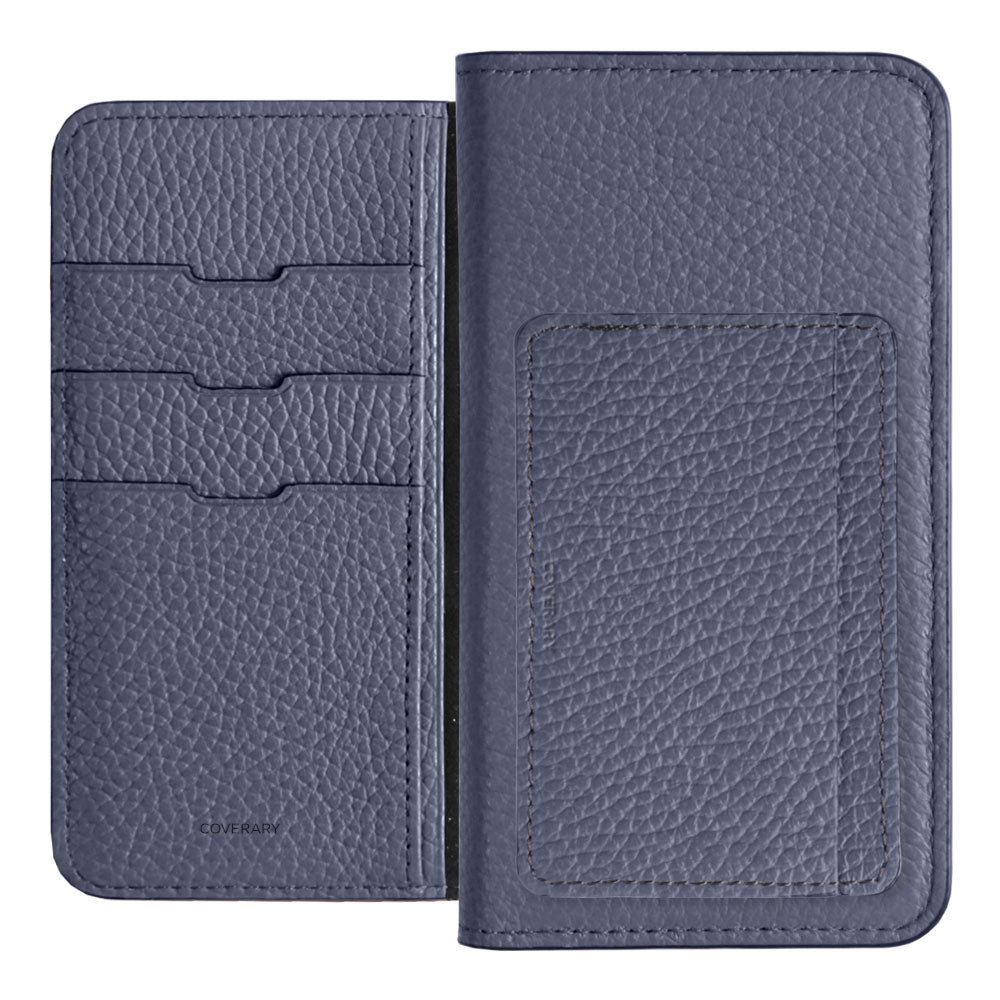 Genuine leather 32 colors Italian shrink leather card storage with pocket notebook-style case Xperia series