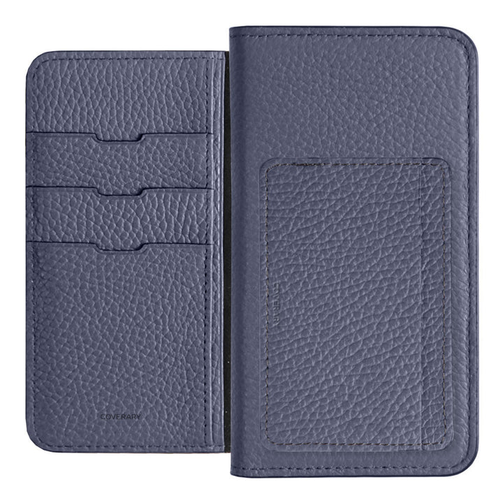 Genuine leather 32 colors Italian shrink leather card storage with pocket notebook-style case Xperia series