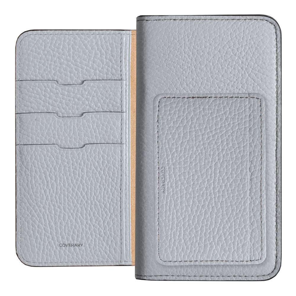 Genuine leather 32 colors Italian shrink leather card storage with pocket notebook-style case AQUOS series