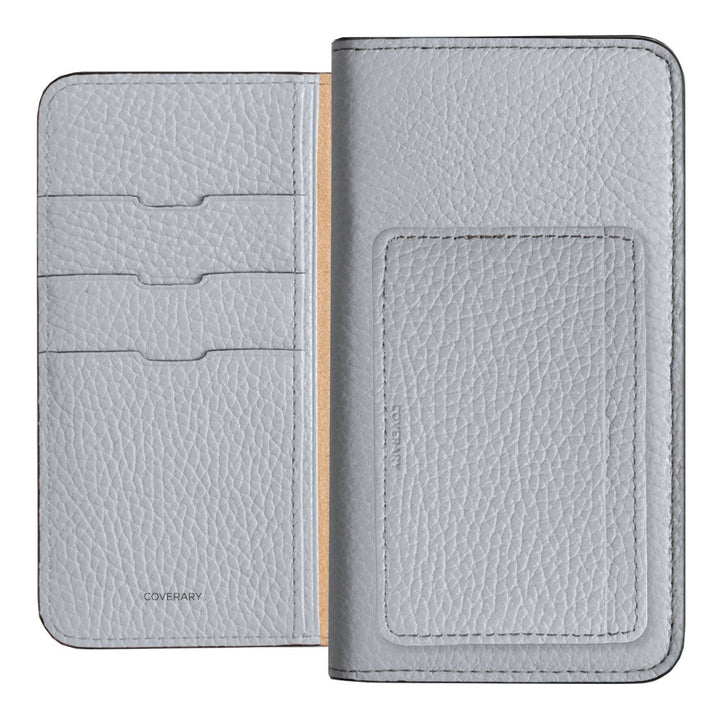 Genuine leather 32 colors Italian shrink leather card storage with pocket notebook-style case AQUOS series