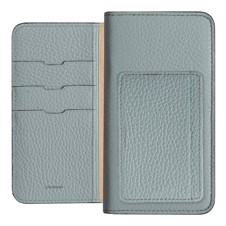 Genuine leather 32 colors Italian shrink leather card storage with pocket notebook-style case AQUOS series