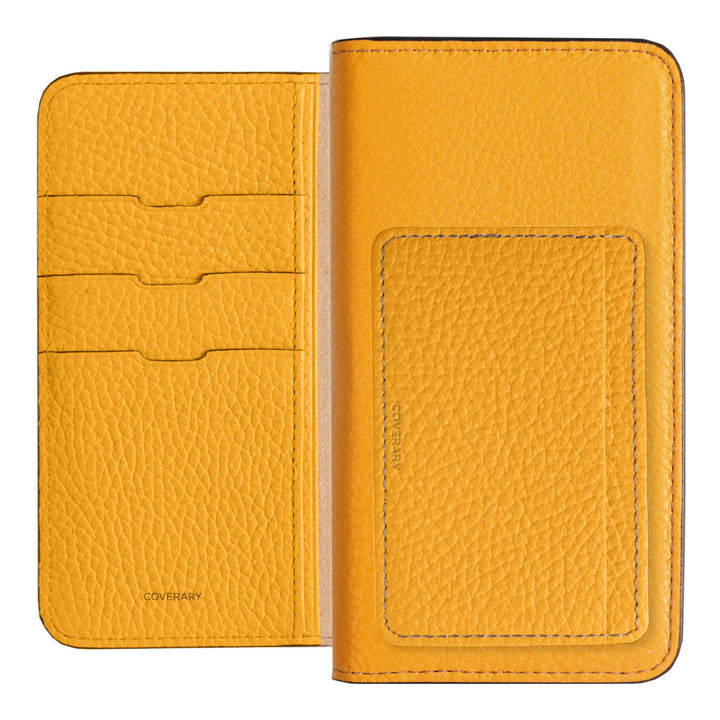 Genuine leather 32 colors Italian shrink leather card storage with pocket notebook-style case Xperia series