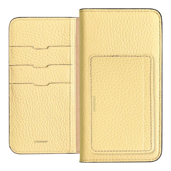 Genuine leather 32 colors Italian shrink leather card storage with pocket notebook-style case AQUOS series