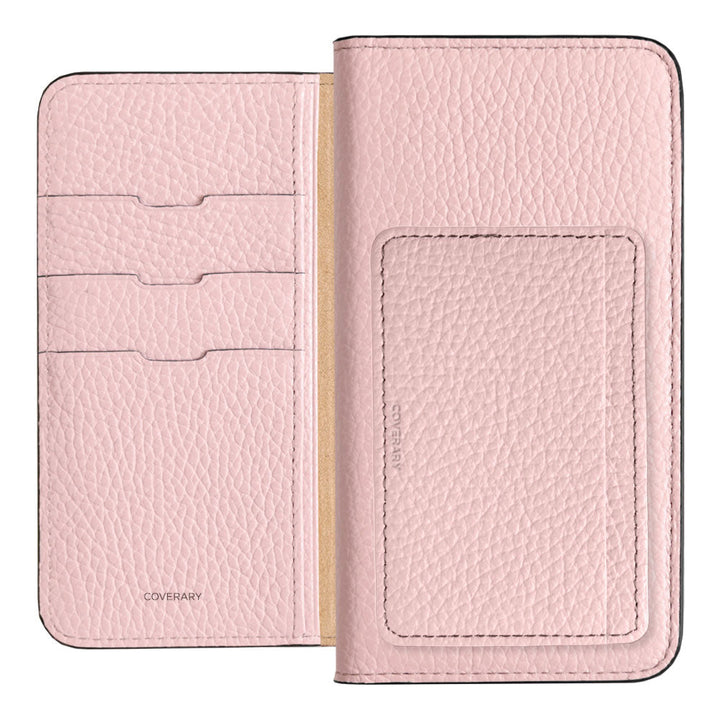 Genuine leather 32 colors Italian shrink leather card storage with pocket notebook-style case Xperia series