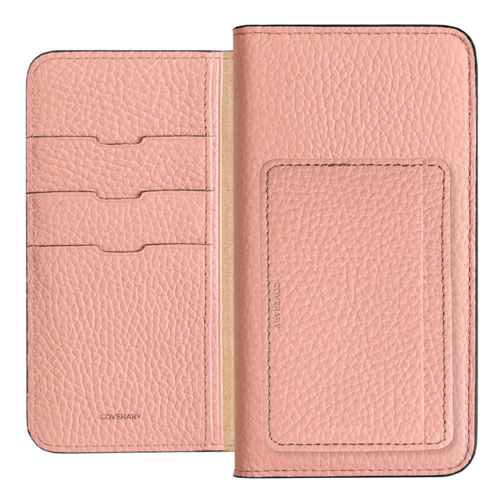 Genuine leather 32 colors Italian shrink leather card storage with pocket notebook-style case AQUOS series