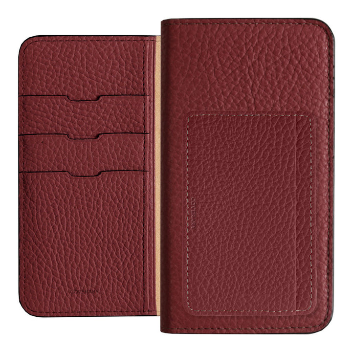 Genuine leather 32 colors Italian shrink leather card storage with pocket notebook-style case Xperia series