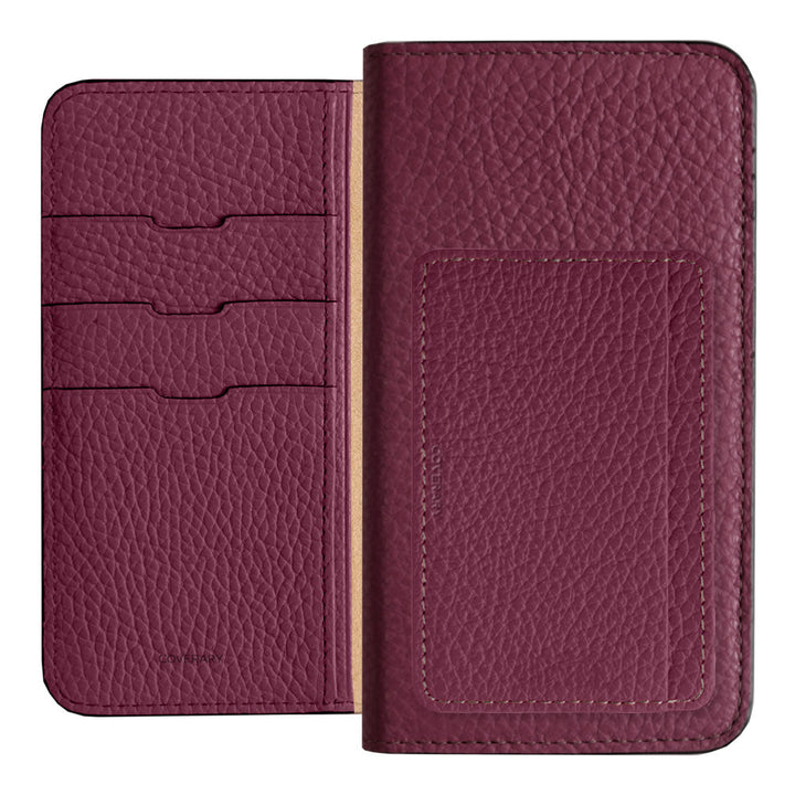 Genuine leather 32 colors Italian shrink leather card storage with pocket notebook-style case Xperia series