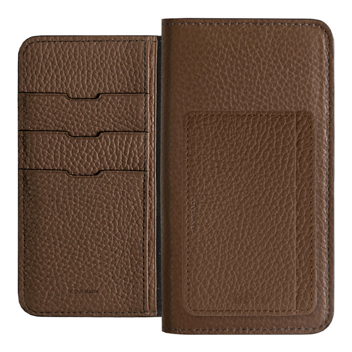 Genuine leather 32 colors Italian shrink leather card storage with pocket notebook-style case AQUOS series