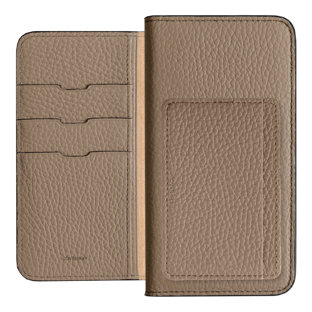 Genuine leather 32 colors Italian shrink leather card storage with pocket notebook-style case AQUOS series