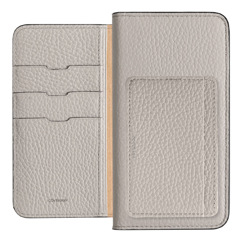 Genuine leather 32 colors Italian shrink leather card storage with pocket notebook-style case AQUOS series