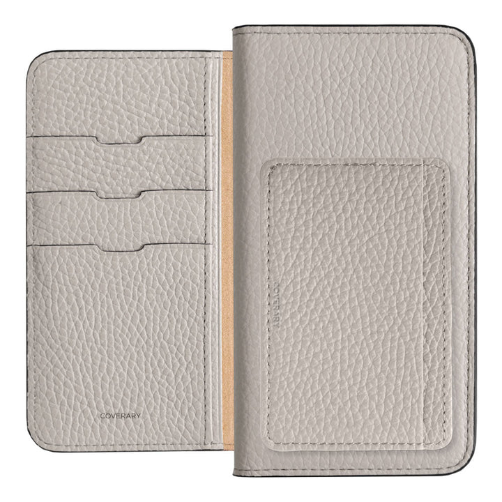 Genuine leather 32 colors Italian shrink leather card storage with pocket notebook-style case AQUOS series