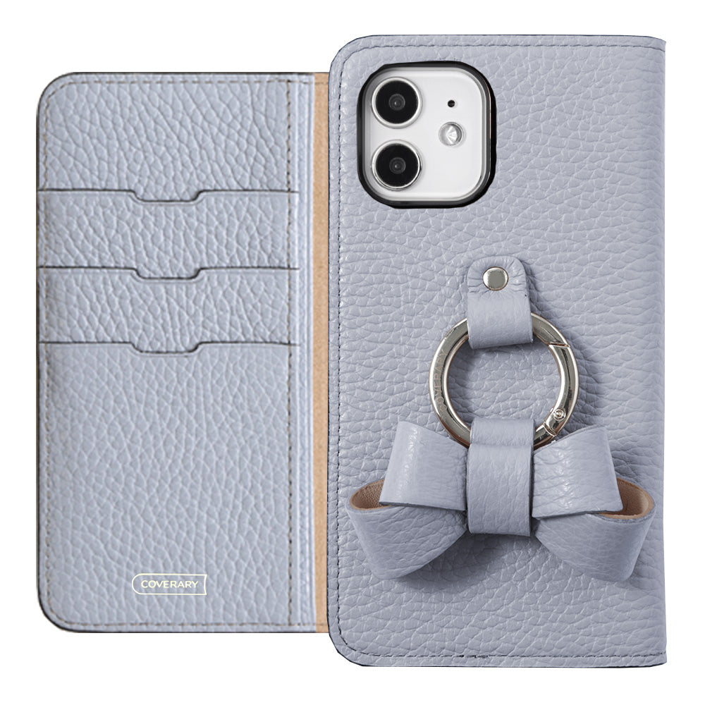 本革 32色 イタリアンシュリンクレザー リボンスマホリング付き 手帳型ケース AQUOSシリーズ