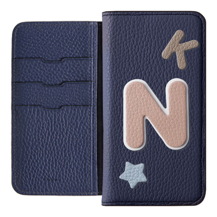 Genuine leather 32 colors Italian shrink leather 3 types set with patches notebook-style case Xperia series