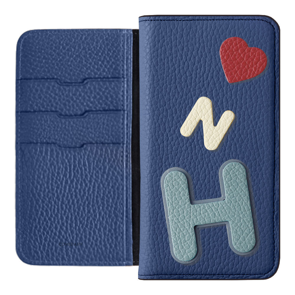 Genuine leather 32 colors Italian shrink leather 3 types set with patches notebook-style case Xperia series