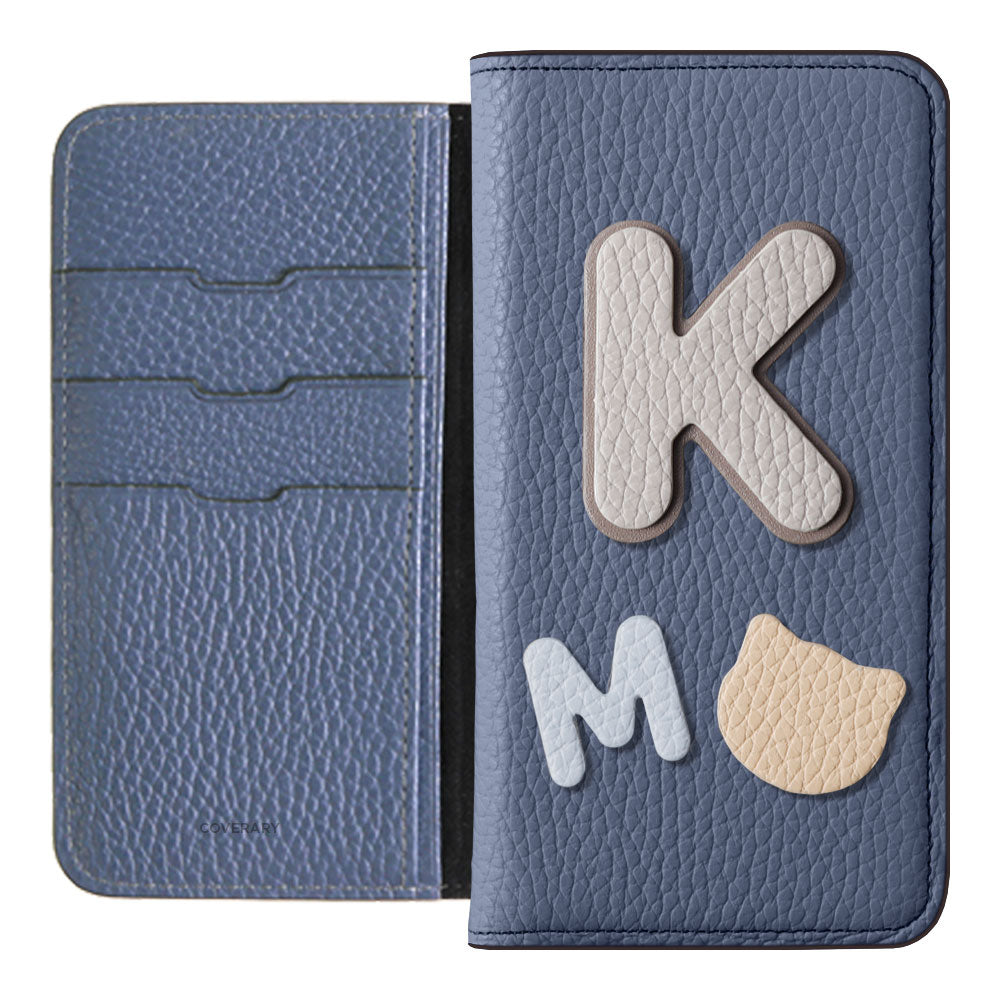 Genuine leather 32 colors Italian shrink leather 3 types set with patches notebook-style case Xperia series