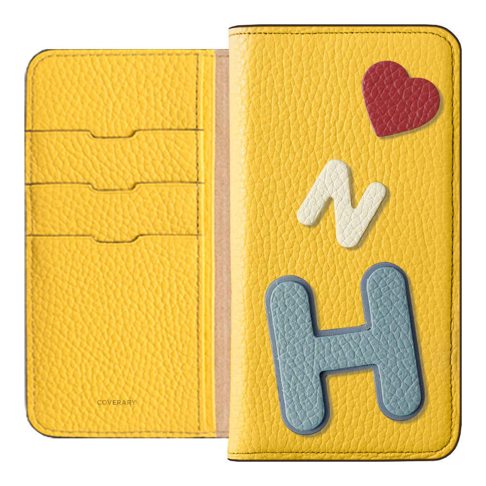 Genuine leather 32 colors Italian shrink leather 3 types set with patch notebook-style case AQUOS series