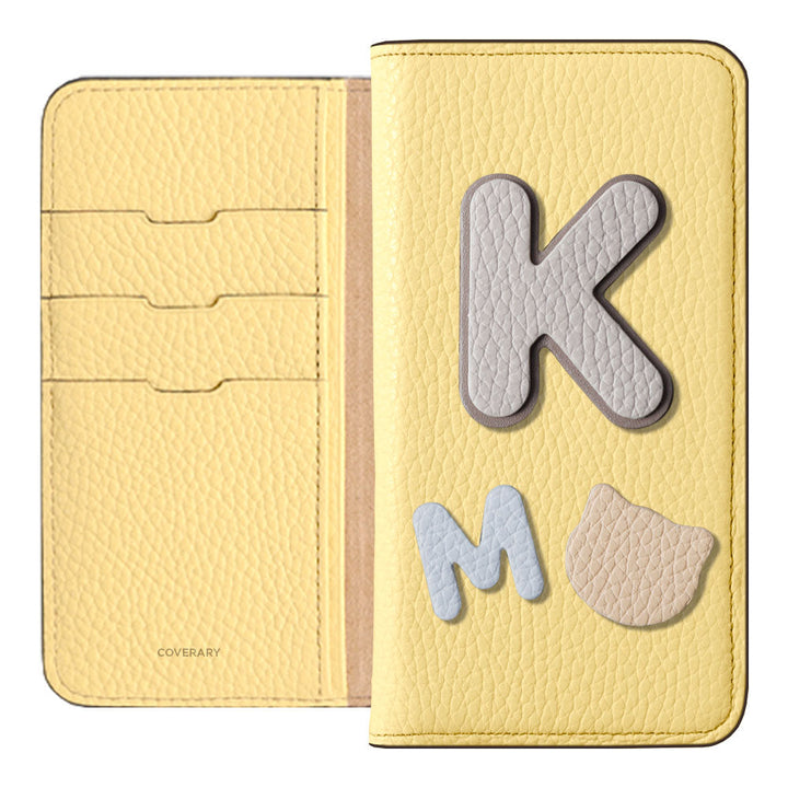 Genuine leather 32 colors Italian shrink leather 3 types set with patches Notebook-style case Galaxy series