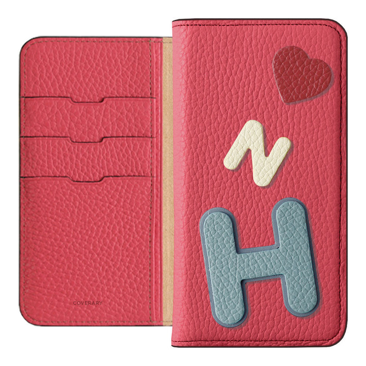 Genuine leather 32 colors Italian shrink leather 3 types set with patches Notebook-style case Galaxy series