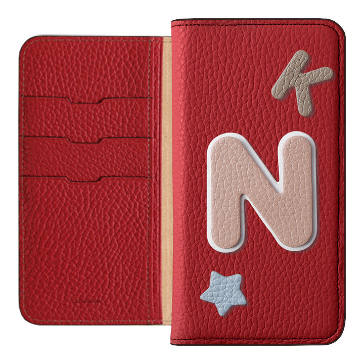 Genuine leather 32 colors Italian shrink leather 3 types set with patches notebook-style case Xperia series