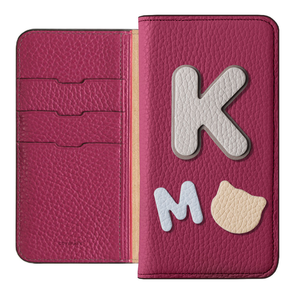 Genuine leather 32 colors Italian shrink leather 3 types set with patches notebook-style case Xperia series