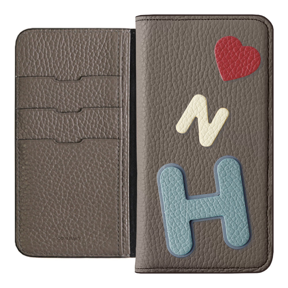 Genuine leather 32 colors Italian shrink leather 3 types set with patches notebook-style case Xperia series
