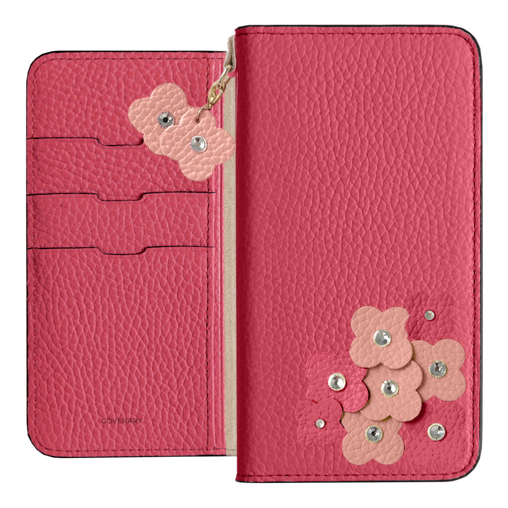 Genuine Leather 32 Colors Italian Shrink Leather Petal Charm Wallet Case for Xperia Series