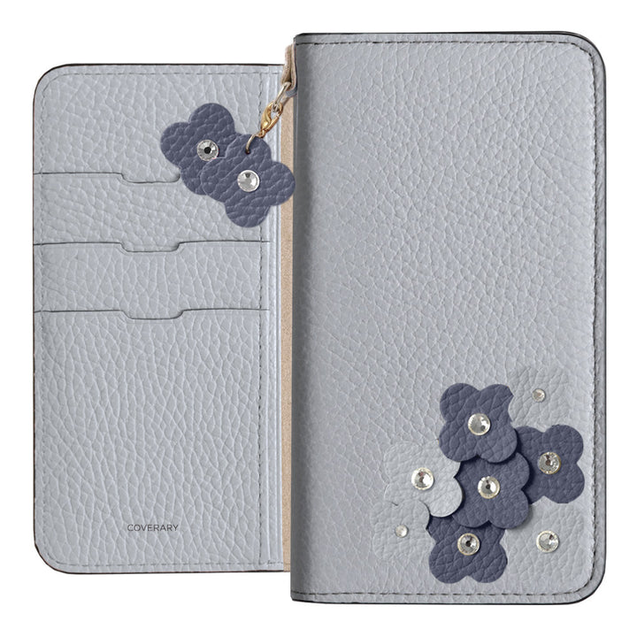 Genuine Leather 32 Colors Italian Shrink Leather Petal Charm Wallet Case for Xperia Series