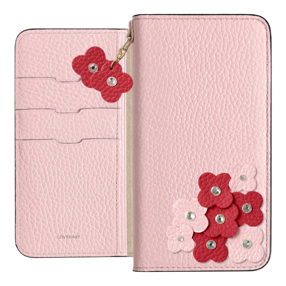 Genuine Leather 32 Colors Italian Shrink Leather Petal Charm Wallet Case for Xperia Series