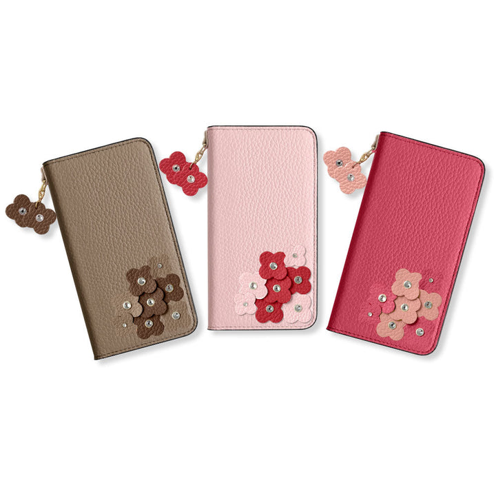 Genuine Leather 32 Colors Italian Shrink Leather Petal Charm Wallet Case for Xperia Series