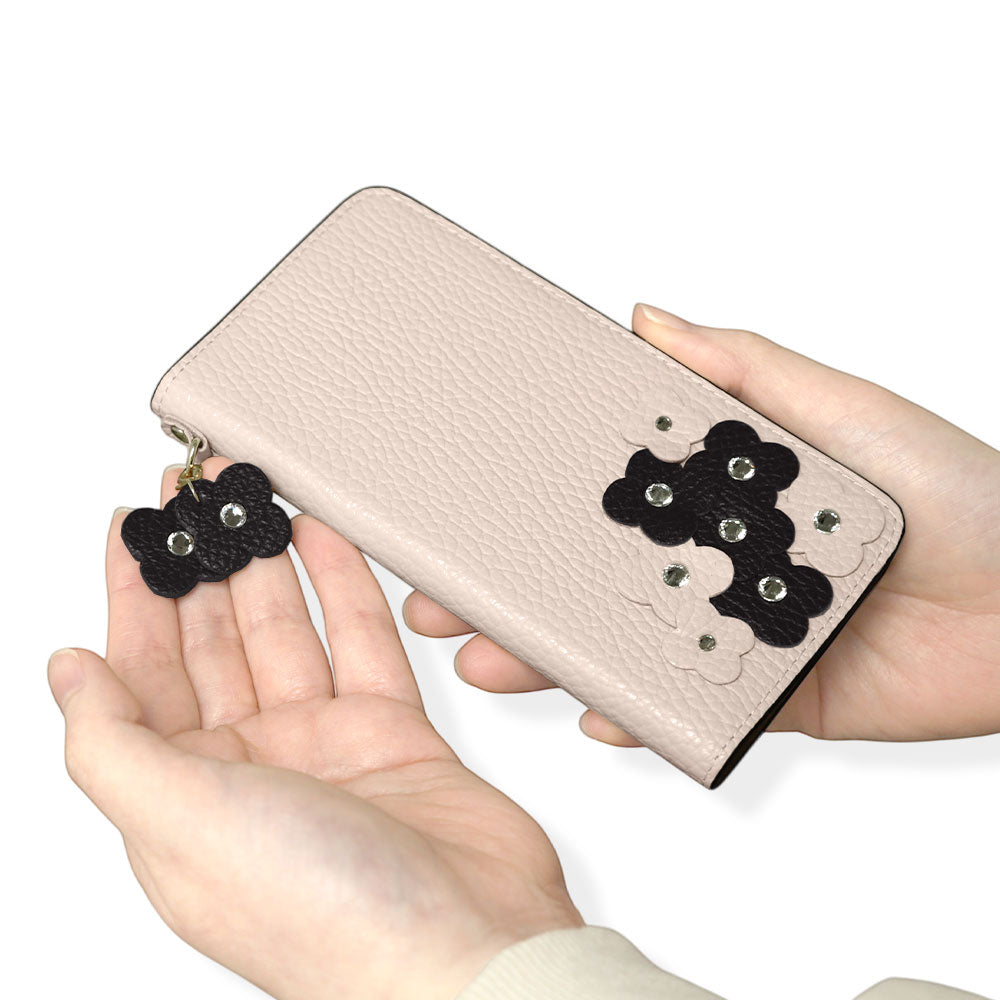 Genuine Leather 32 Colors Italian Shrink Leather Petal Charm Wallet Case for Xperia Series