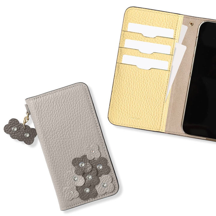 Genuine Leather 32 Colors Italian Shrink Leather Petal Charm Wallet Case for Xperia Series