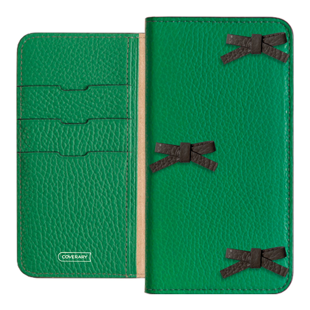 Cuir véritable 32 couleurs cuir italien grainé étui à rabat décoré de ruban série AQUOS