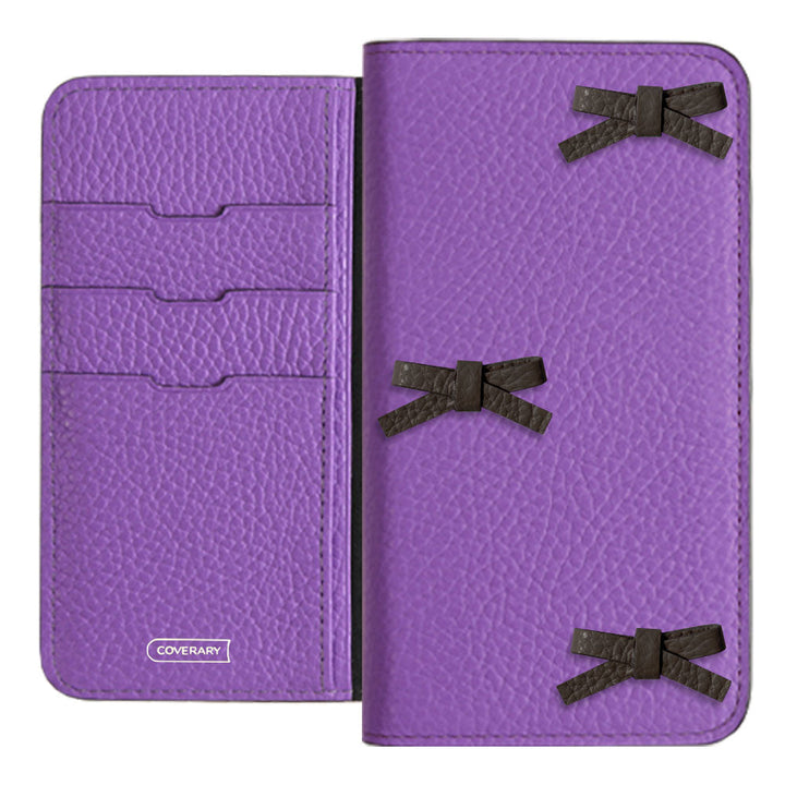 本革 32色 イタリアンシュリンクレザー リボンデコ 手帳型ケース iPhoneシリーズ