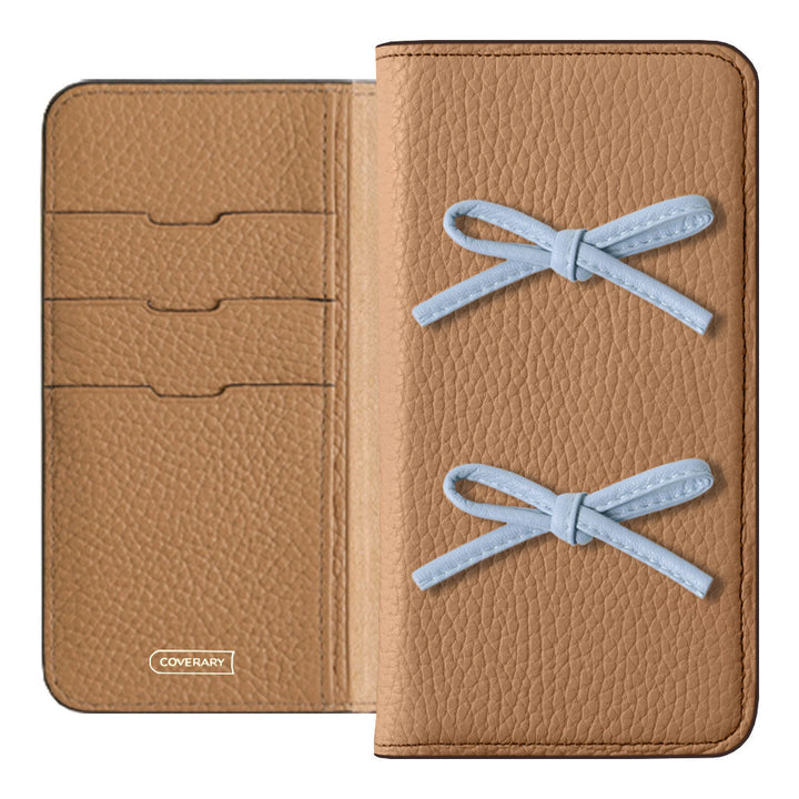 Genuine leather 32 colors Italian shrink leather leather cord ribbon notebook-style case Xperia series
