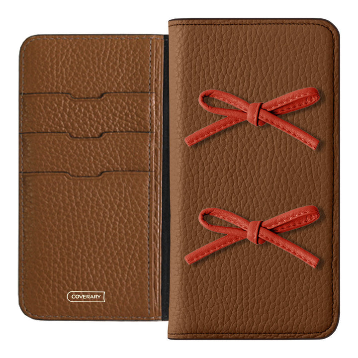 Genuine leather 32 colors Italian shrink leather leather cord ribbon notebook-style case Xperia series